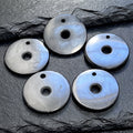 Black Shungite Circle Disc Beads Pendant Gemstone Jewelry Necklace Supply