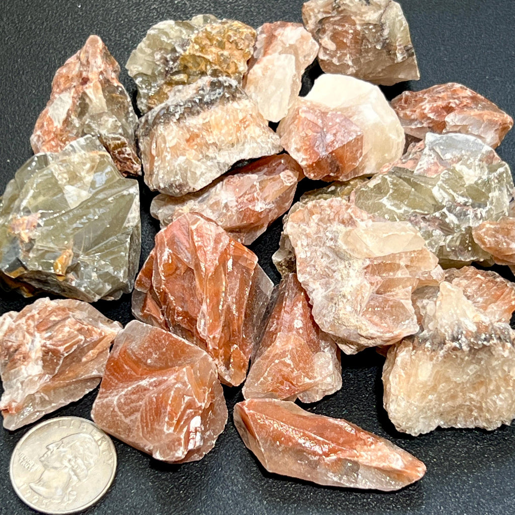 Red Green Calcite Crystal Rough Raw Stones (By The Piece or Pound)