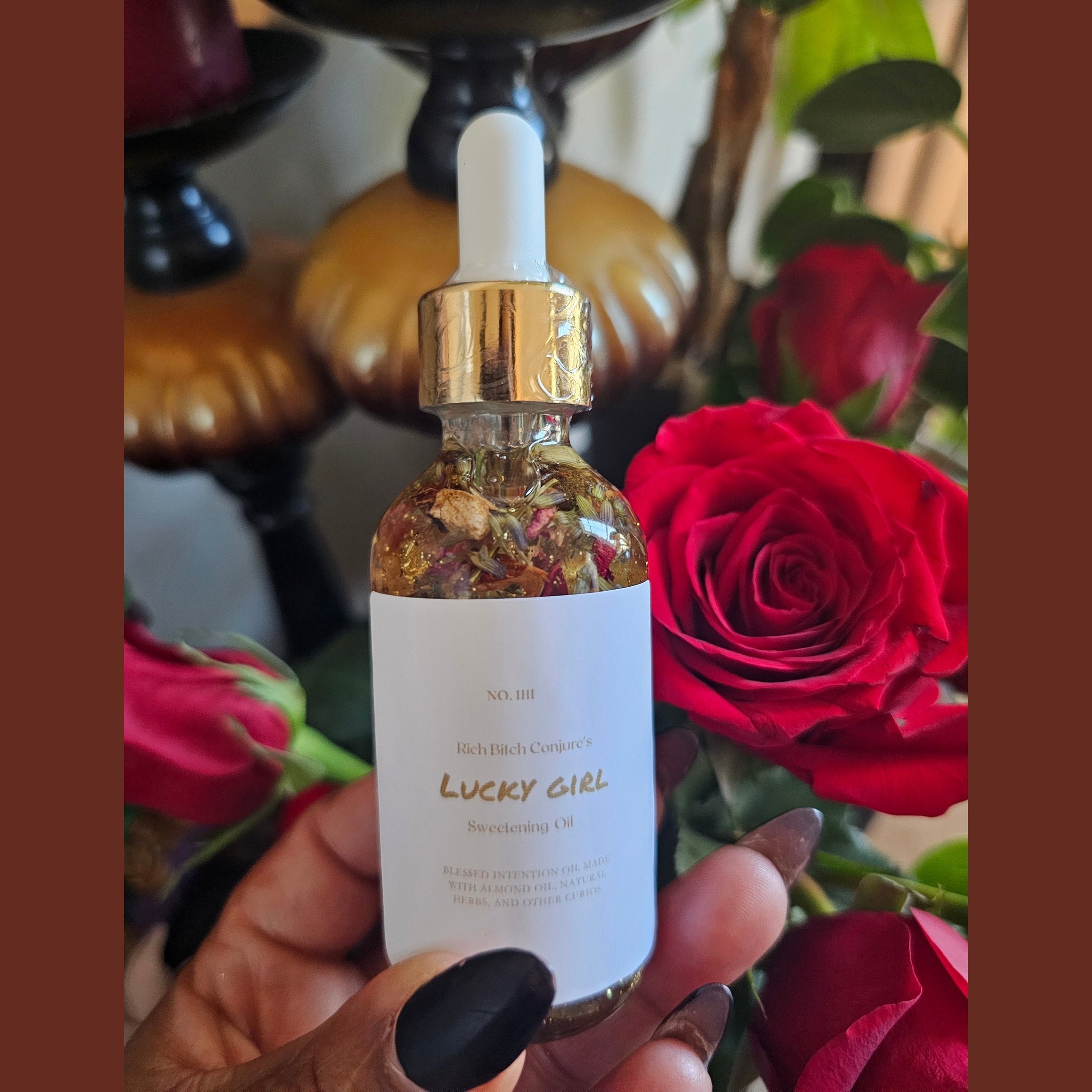 Lucky Girl Sweetening Hoodoo Conjure Oil | Good Luck Oil | Favor and Opportunity Oil | Prosperity Ritual Oil | Rootwork Spiritual Supply