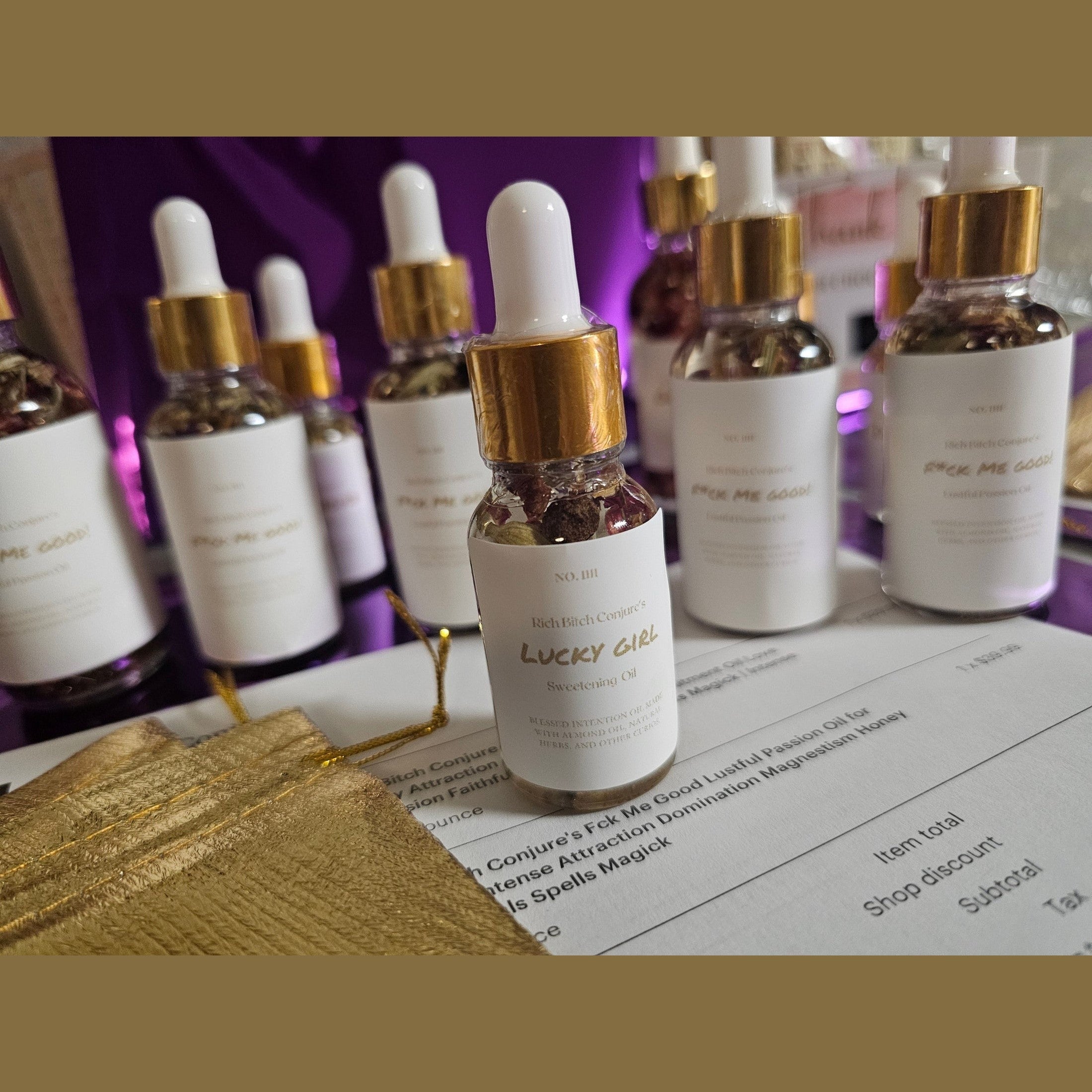 Lucky Rich Girl Hoodoo Conjure Oil | Wealth, Beauty, Glamour & Good Fortune Conjure Oil | Limited Edition