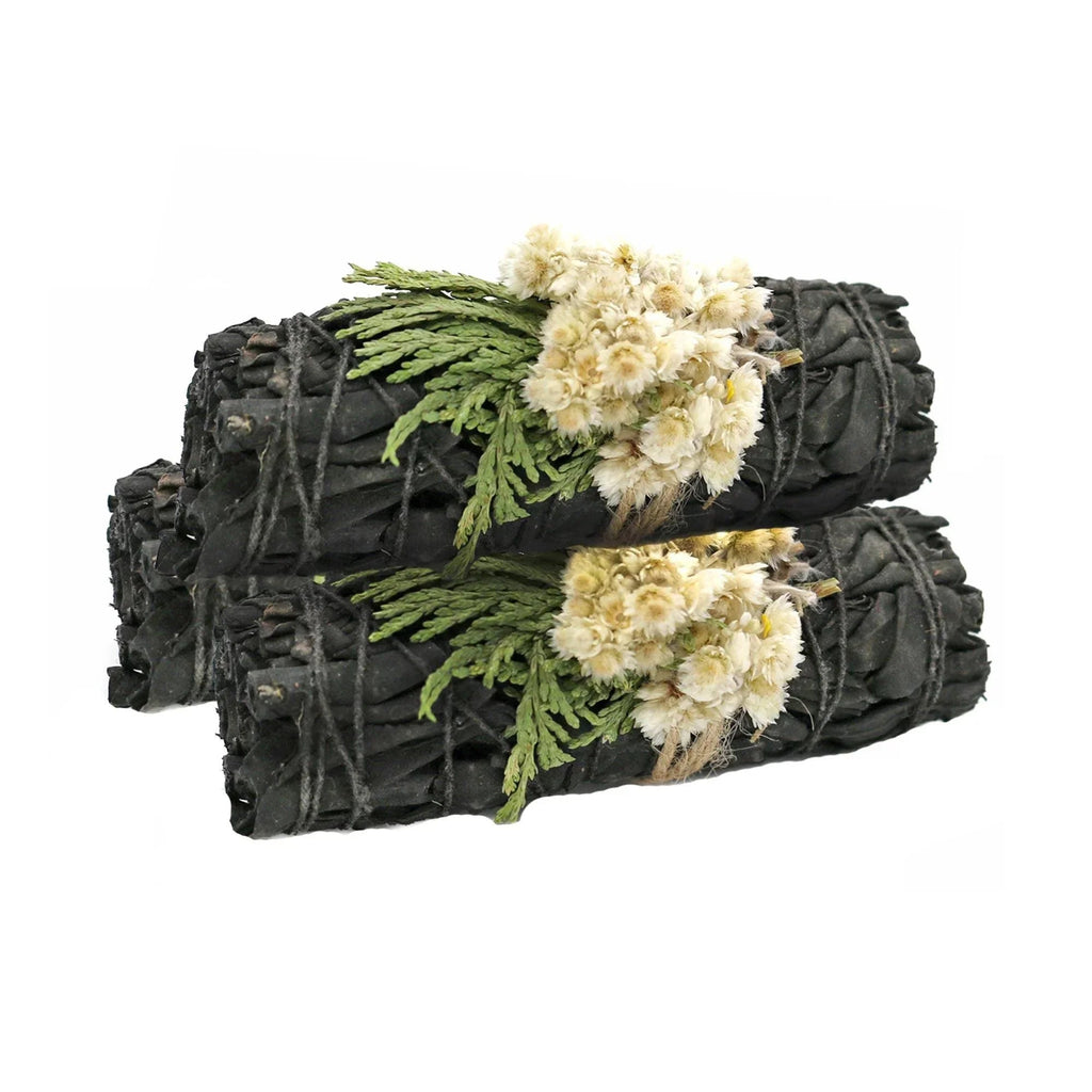 Midnight Bloom Floral White Sage Smudge Stick