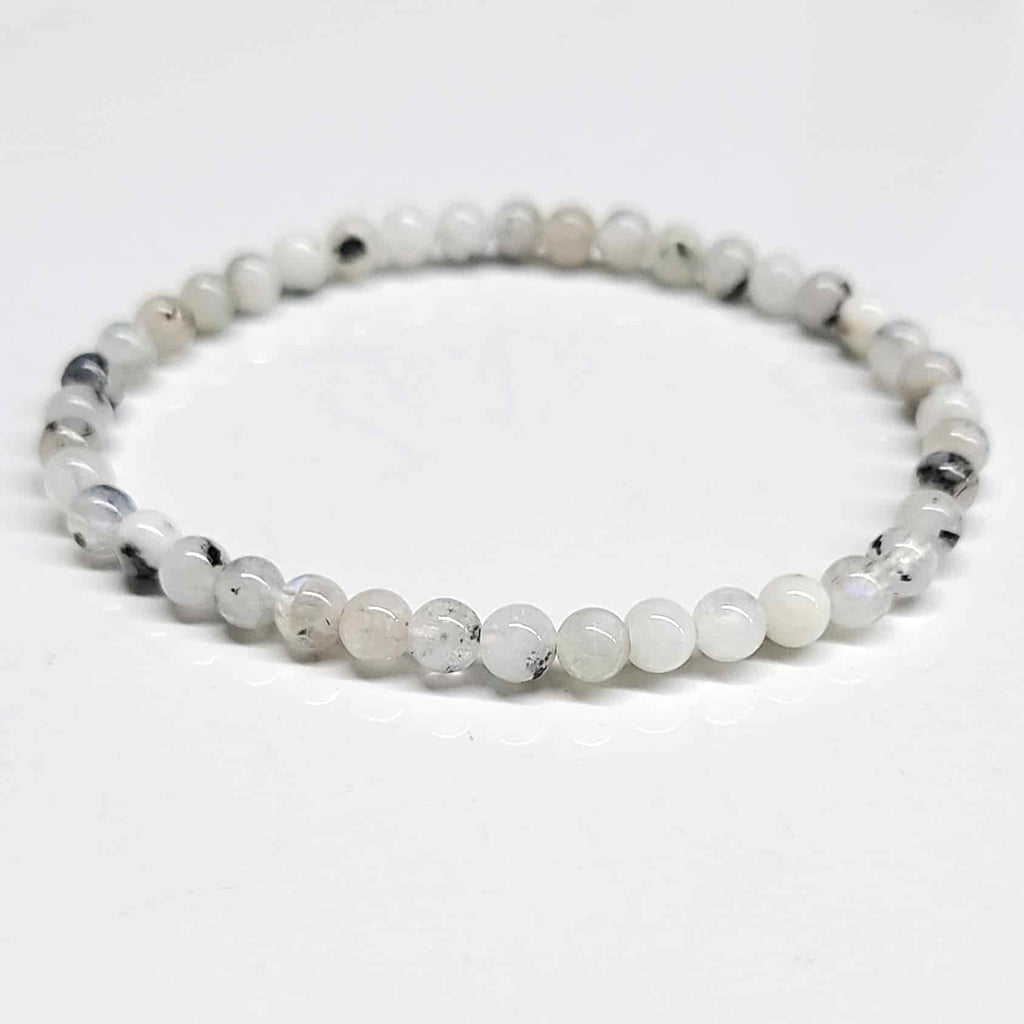 Rainbow Moonstone Round Bead Bracelet - The Goddess Stone
