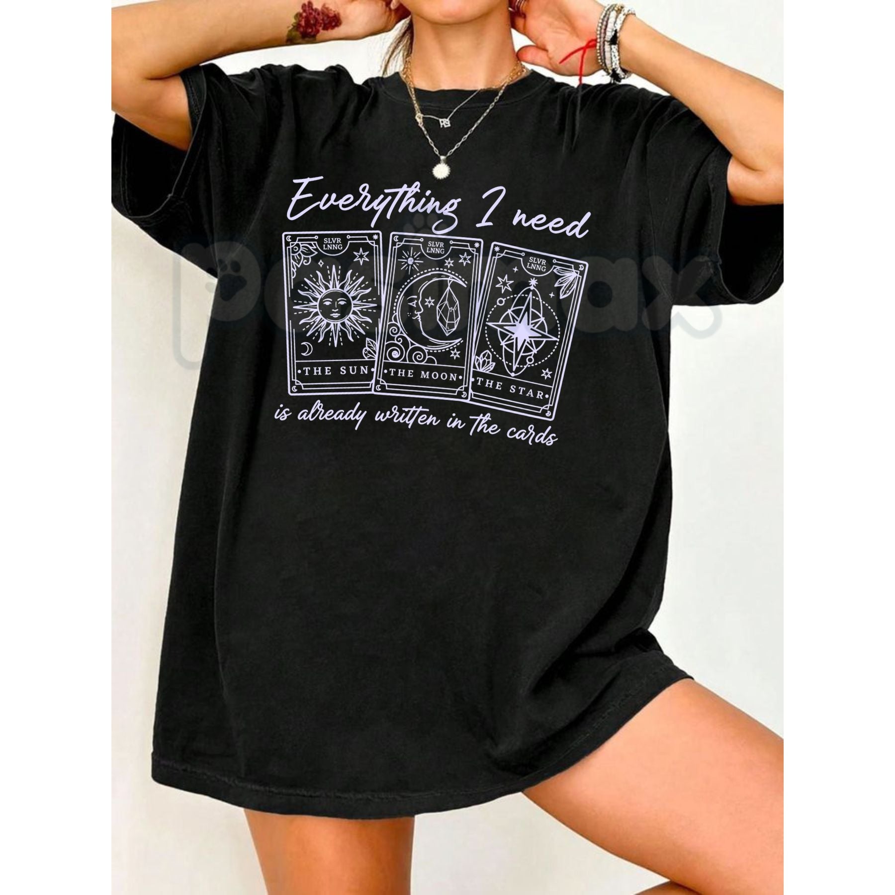 "Everything I Need Is Already Written In The Cards" T-Shirt – Aesthetic Tarot Graphic Tee, Premium 100% Cotton Mystic Worship Top, Soft Lived-In Heavyweight Manifestation Shirt, Made in USA