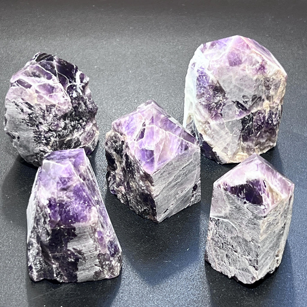 Banded Amethyst Crystal Point Tower Carving