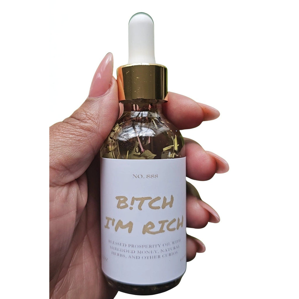 Rich Bitch Money Drawing Hoodoo Conjure Oil | Money Attraction Oil | Wealth Ritual Oil | Prosperity Rootwork Oil | Abundance Spiritual Supply