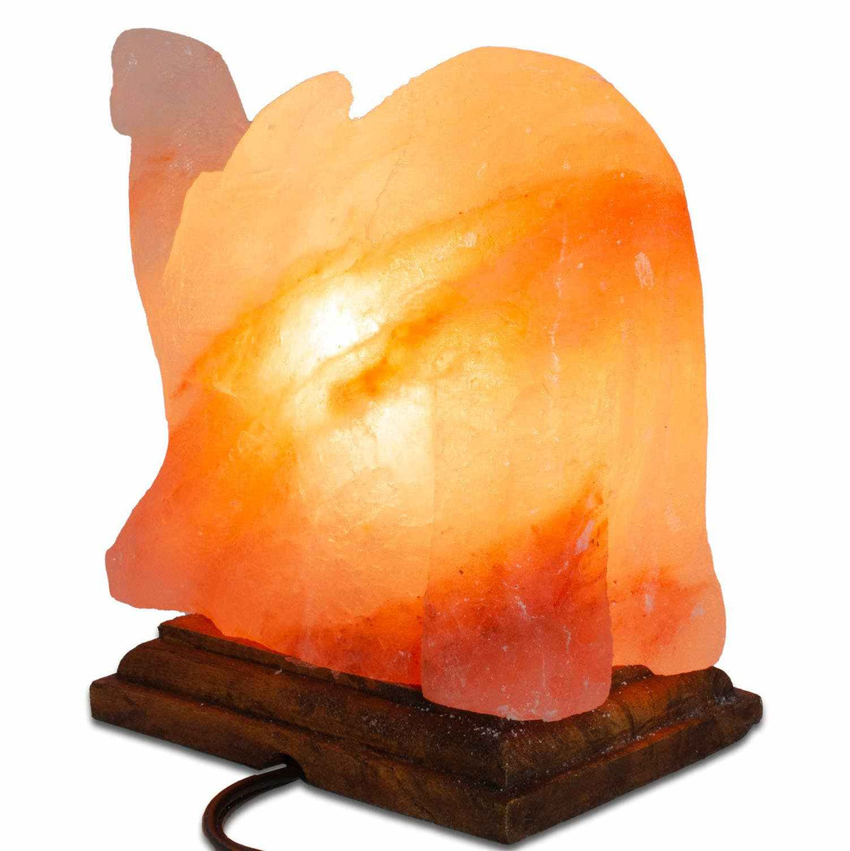 Elephant Shaped Salt Lamp  - 9" avg. - Cord, Bulb, Dimmer