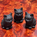 Black Obsidian Cat Kitten Carving