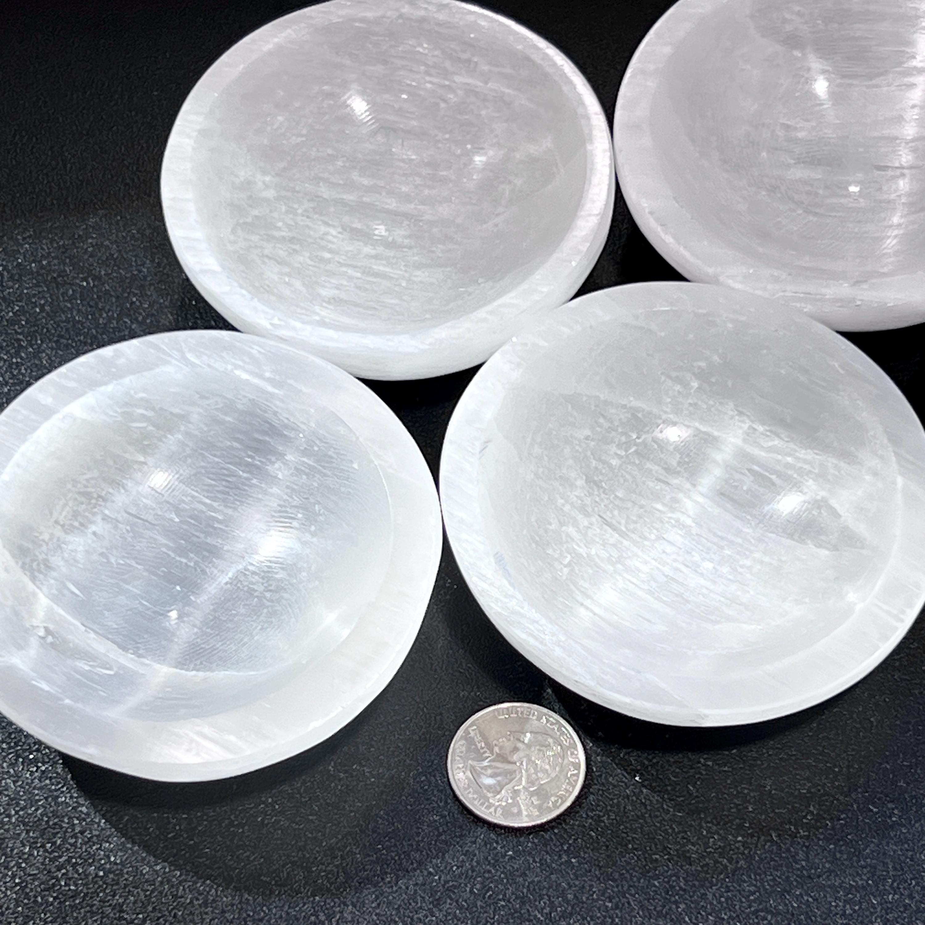 Selenite Satin Spar Crystal Bowl Carving (4 Inches)