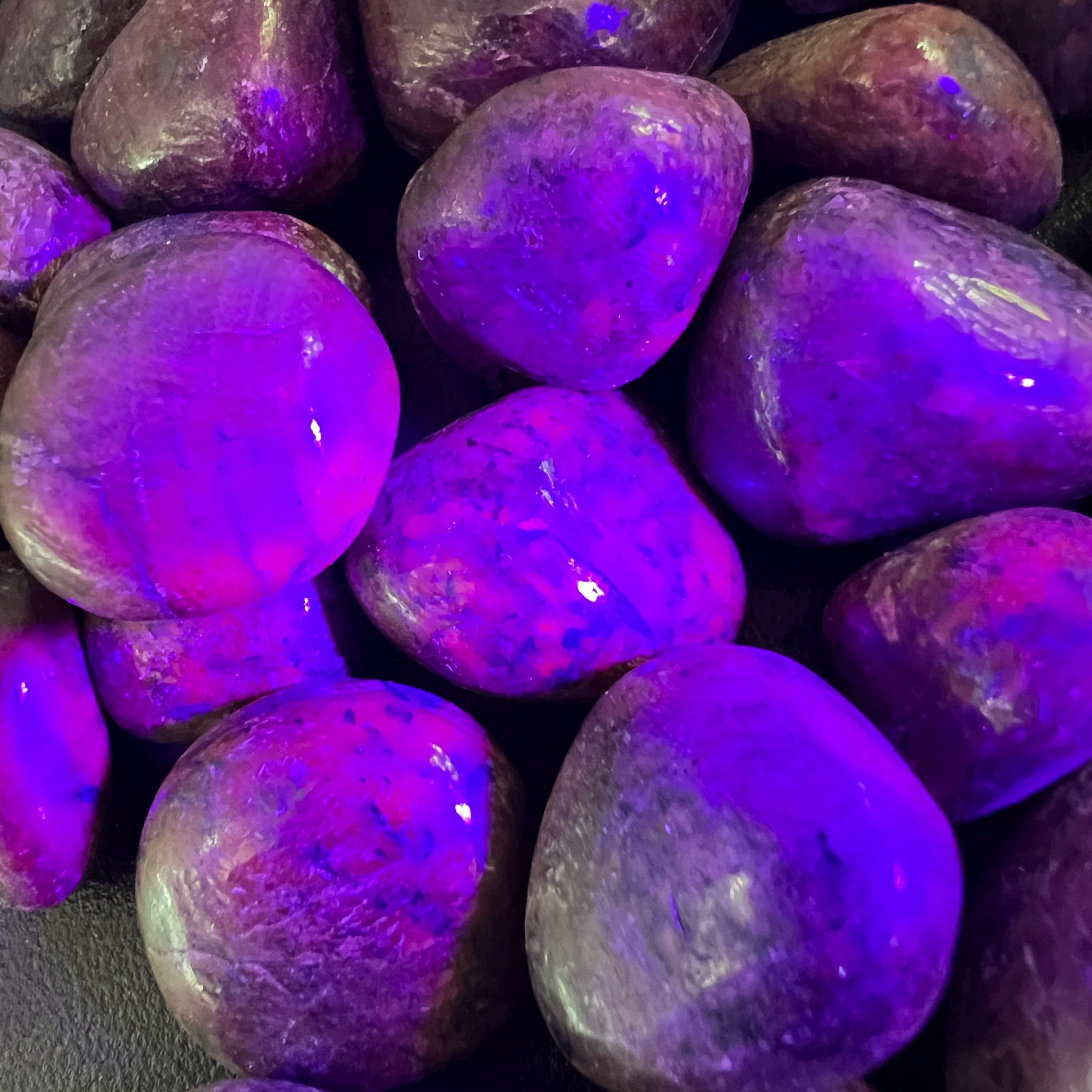 Red Ruby Crystal Tumbled (UV Reactive)(By The Piece Or Pound)