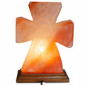 Flat Cross Shaped Salt Lamp - 9" avg. - Cord, Bulb, Dimmer