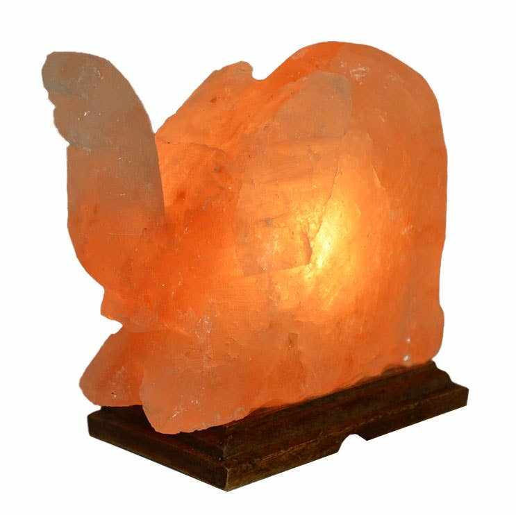 Elephant Shaped Salt Lamp  - 9" avg. - Cord, Bulb, Dimmer