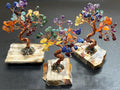 Gemstone Crystal Bonsai Tree (7-Stones)(Petrified Wood Base Carving) Wholesale