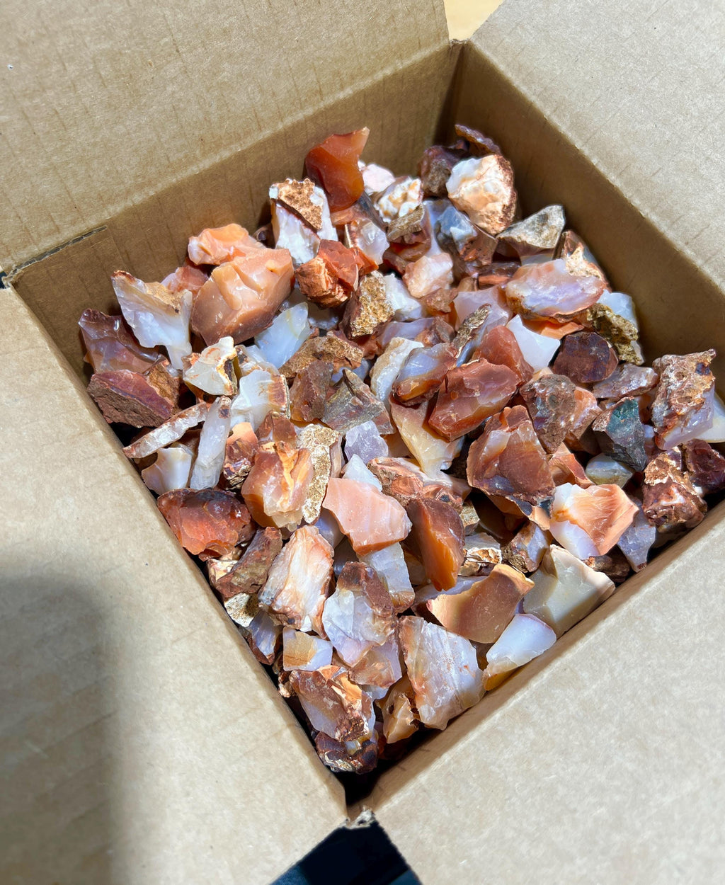 Red White Mixed Carnelian Agate Crystal Rough Raw Stones (By The Piece or Pound)