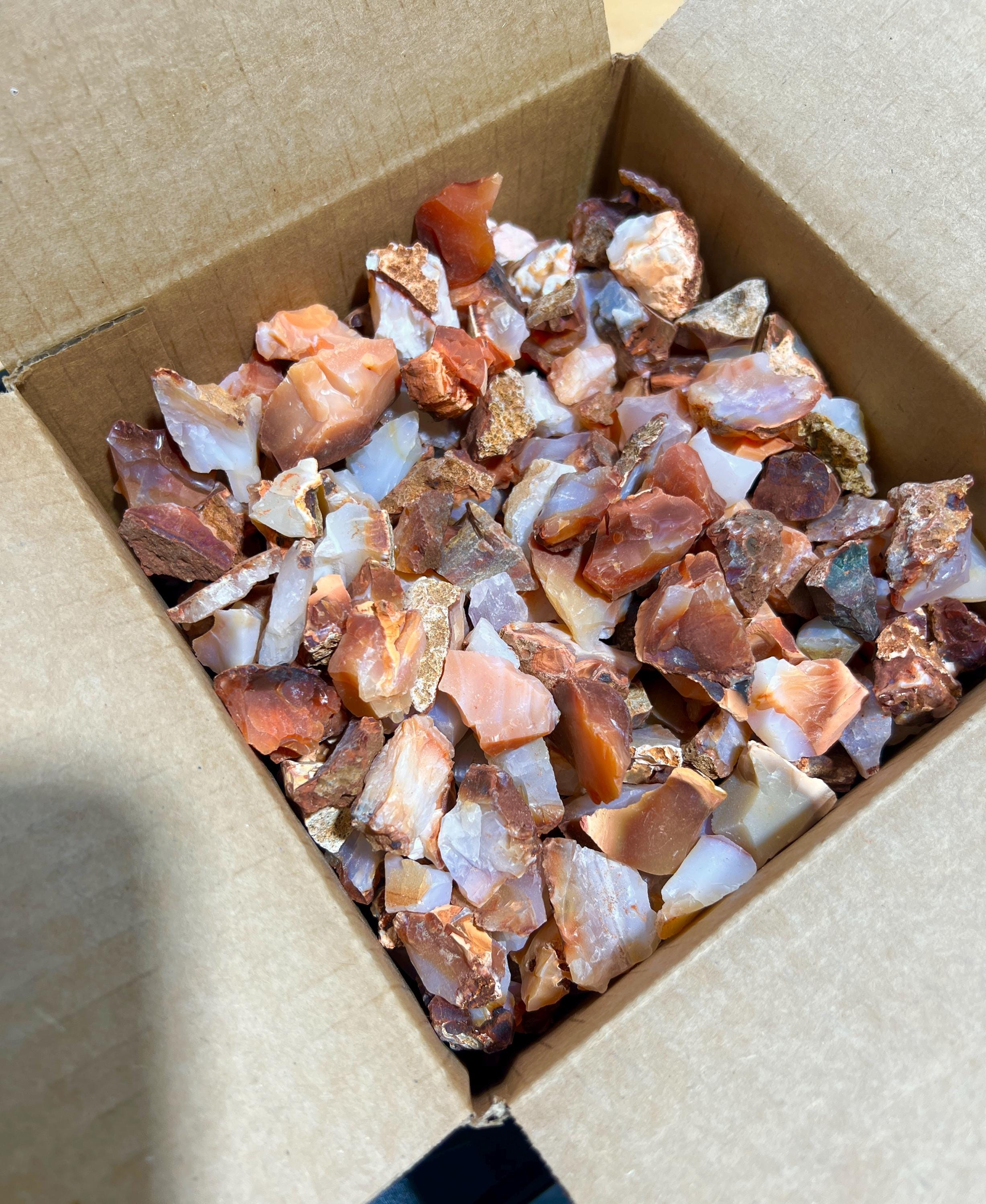 Red White Mixed Carnelian Agate Crystal Rough Raw Stones (By The Piece or Pound)