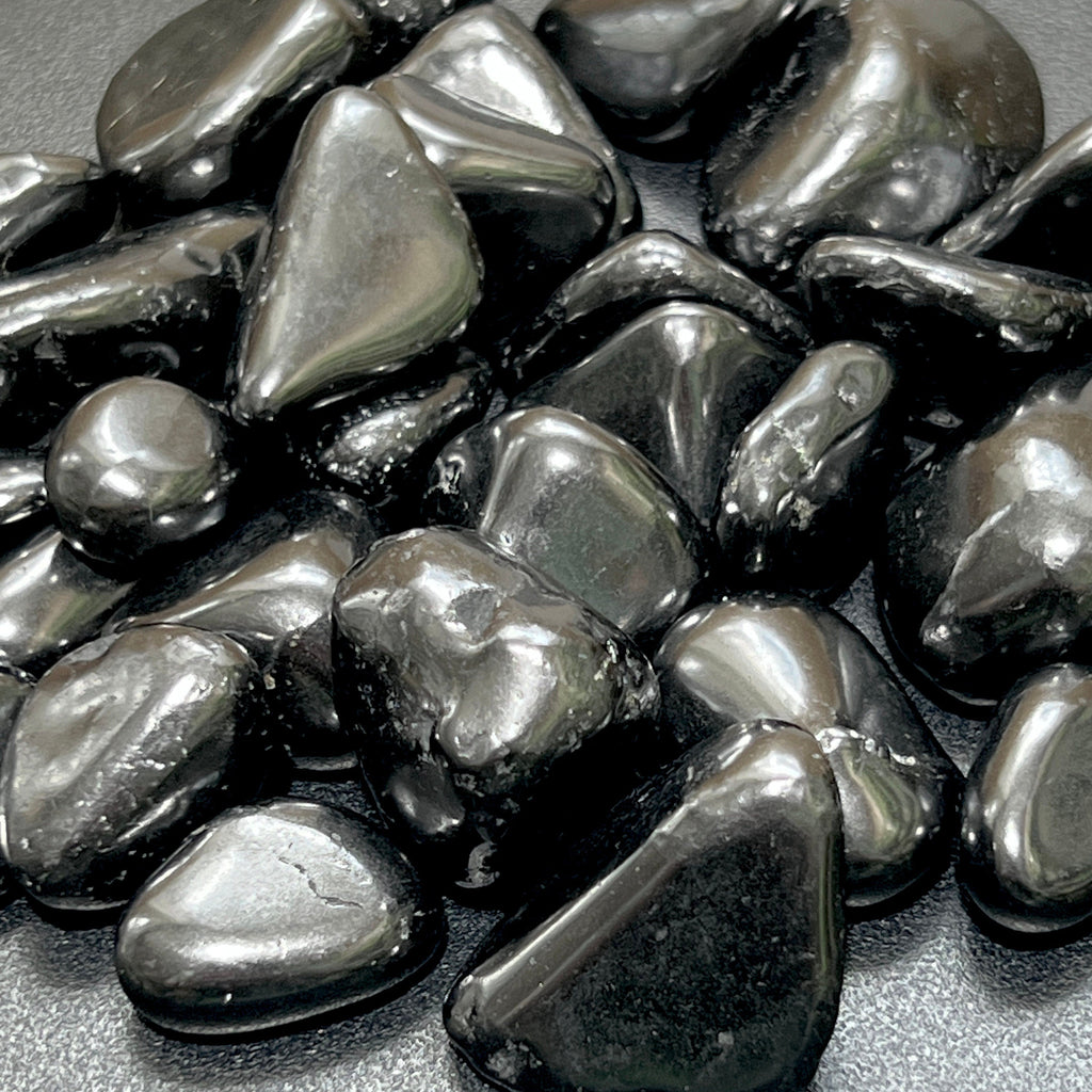 Black Shungite Tumbled Stones Mineral Karelia Russia (By The Piece or Pound) Type 2 Specimen