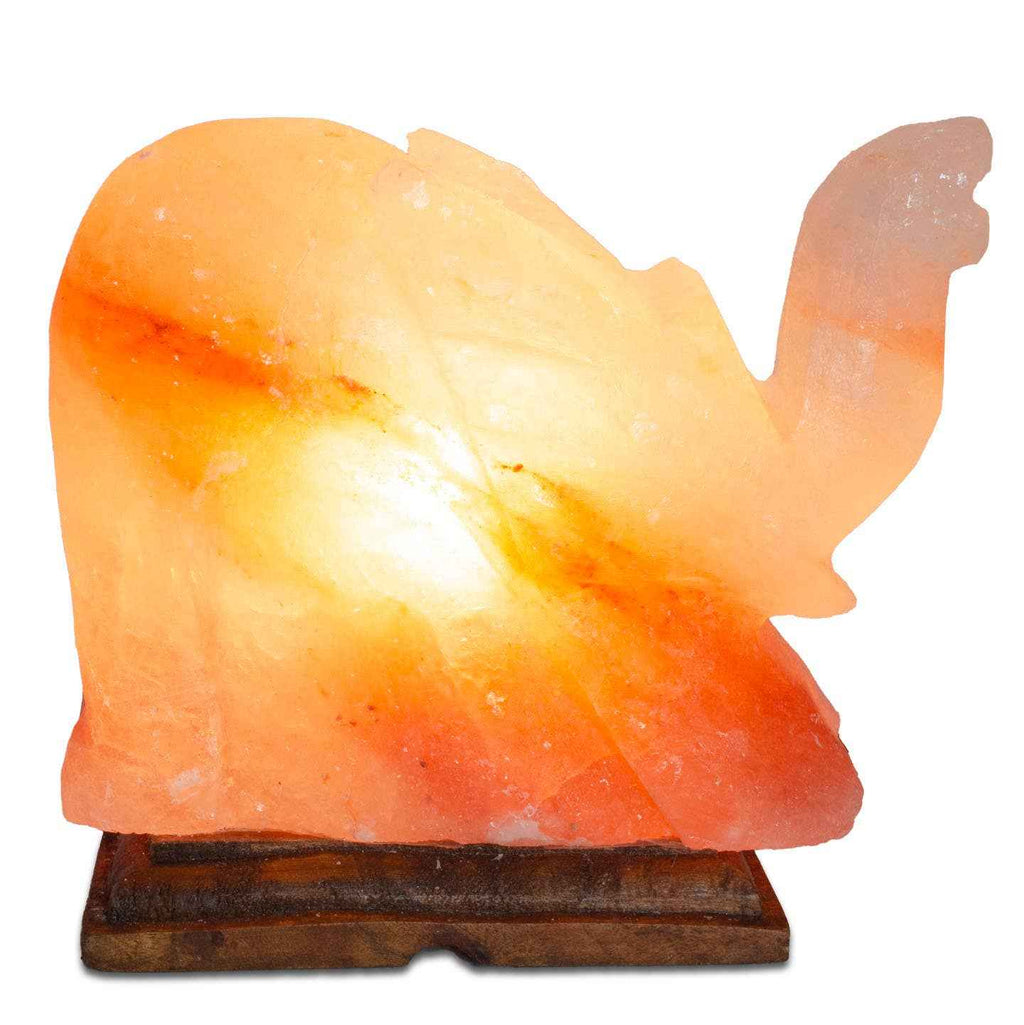 Elephant Shaped Salt Lamp  - 9" avg. - Cord, Bulb, Dimmer