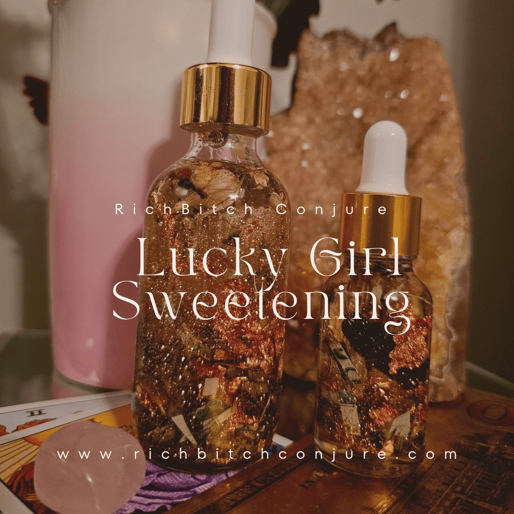 Lucky Rich Girl Hoodoo Conjure Oil | Wealth, Beauty, Glamour & Good Fortune Conjure Oil | Limited Edition