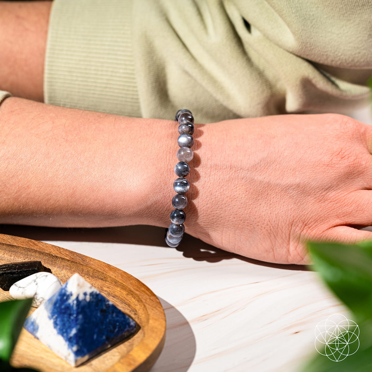 The Empath’s Cord Cutter – Black Moonstone Bracelet