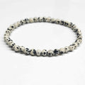 Dalmatian Jasper Round Bead Bracelet - Stone of Joy & Loyalty