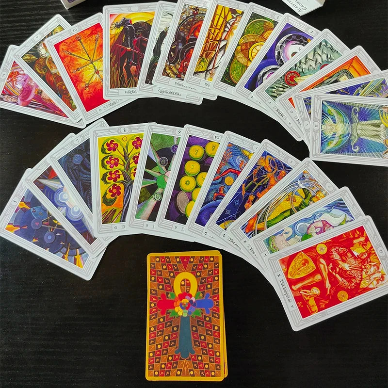80Pcs Crowley Classic THOTH Tarot Pocket Version Board Games For Party Mysterious Divination Oracle Playing Cards
