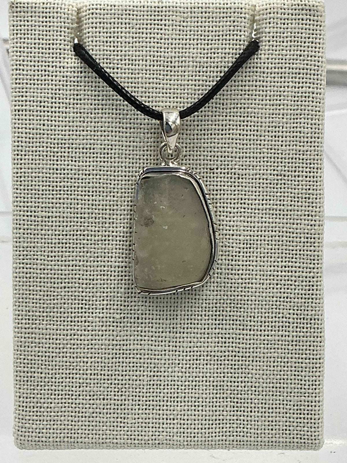 Sterling Silver Lined Bezel Libyan Desert Glass  Pendant