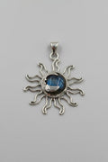 Sterling Silver Sun & Moon Labradorite Pendant