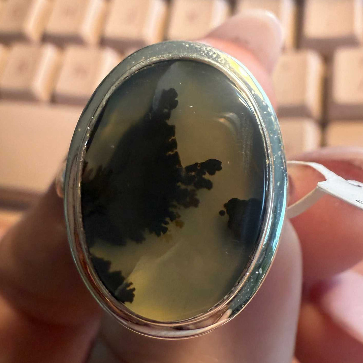 Dendritic Tree Agate Ring - Each Unique Art
