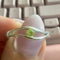 Peridot Floating-Setting Wave Ring – Sterling Silver – Size 8