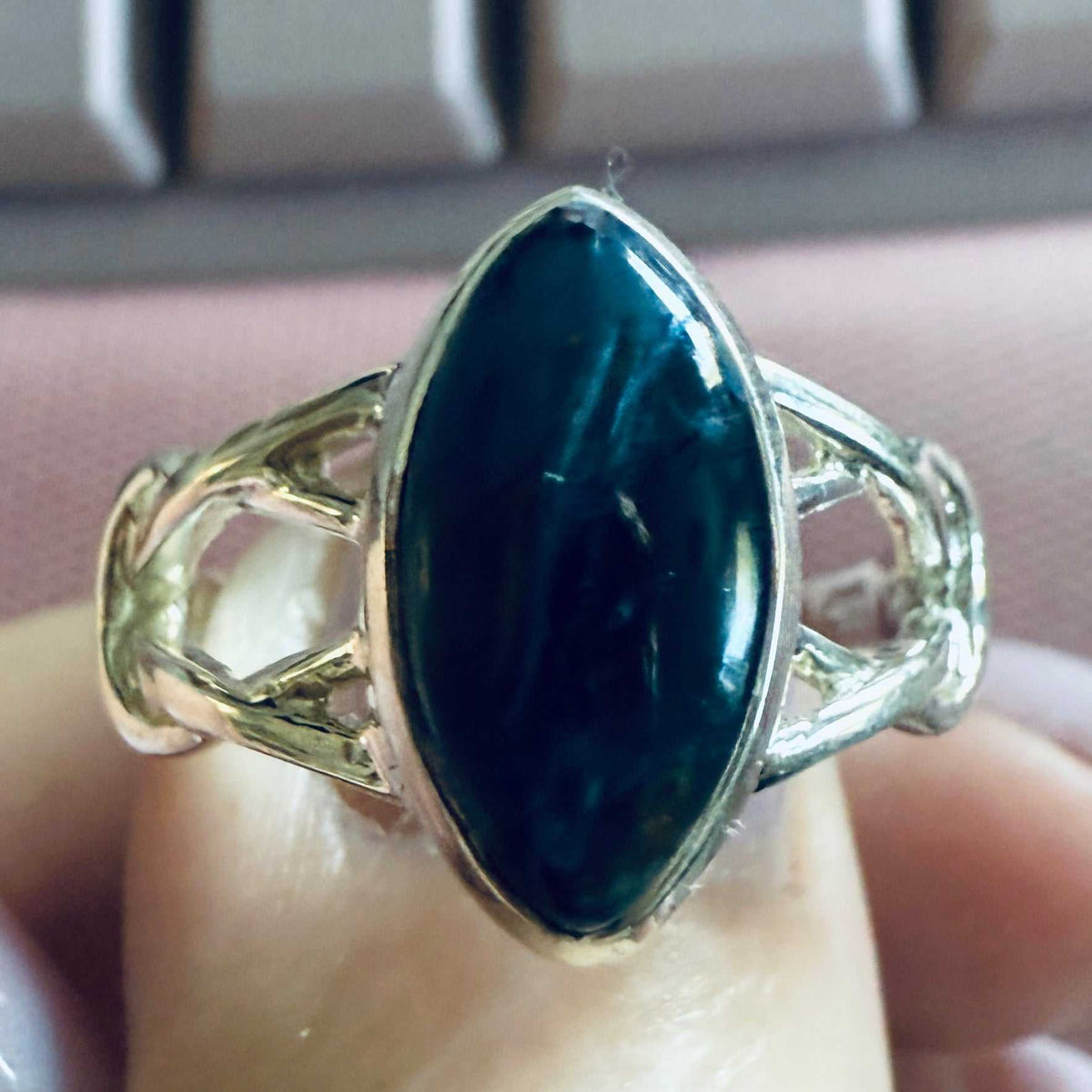 Pietersite Marquise Ring – Sterling Silver – Size 8