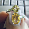 Citrine Double-Stone Ring – Sterling Silver – Size 7