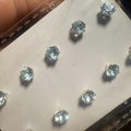 Aquamarine Round Post Earrings – Sterling Silver