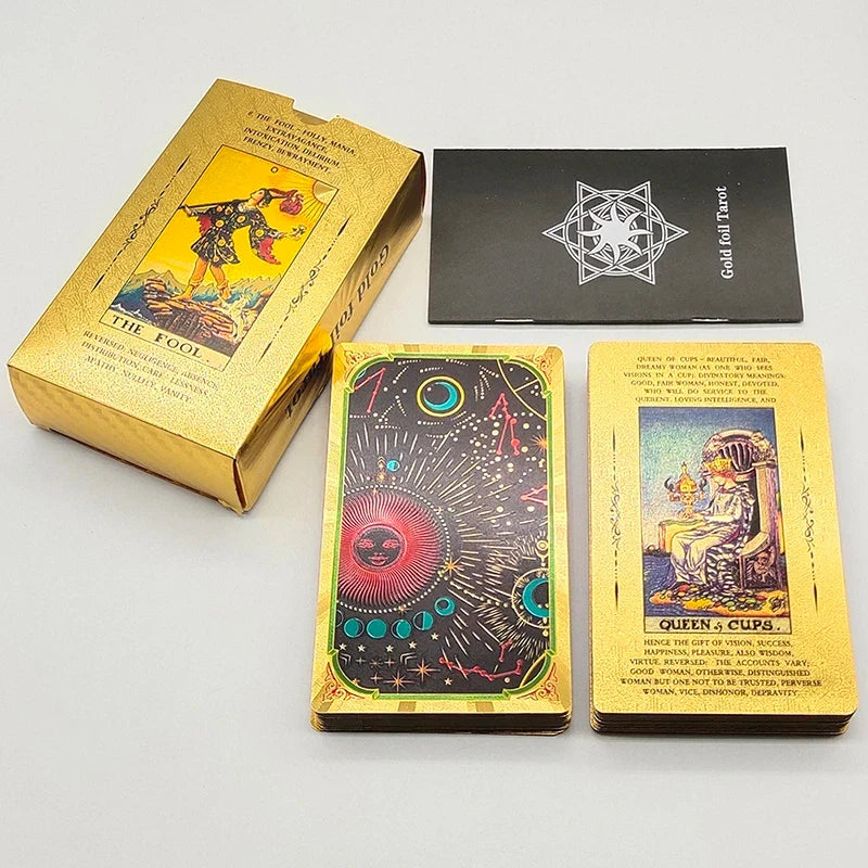 Classical Gold Foil Waterproof Tarot Cards With Megnet Box As Special Gift