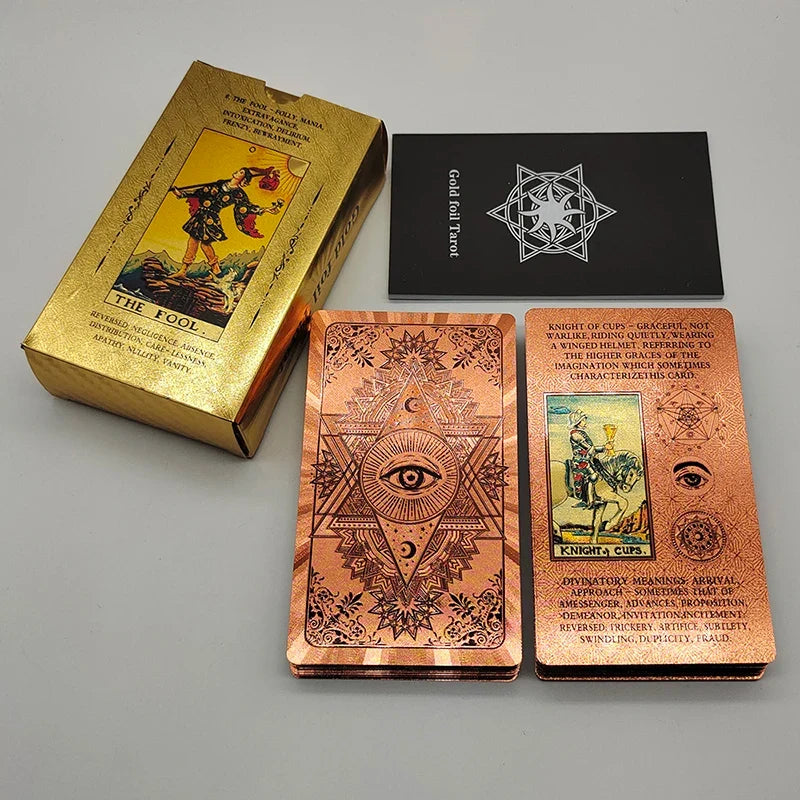 Cost Worthy Luxe Gold Foil Tarot Deck With Nice Plastic Package Board Game of Oracle Cards For Beginners