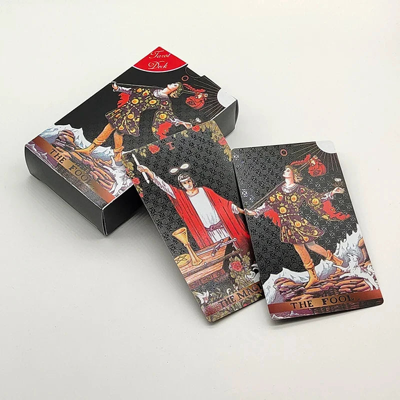 Water Proof 78 Card PVC Tarot Deck With Plastic Package Divination Board Game Fortune Telling Oracle Set For Beginners