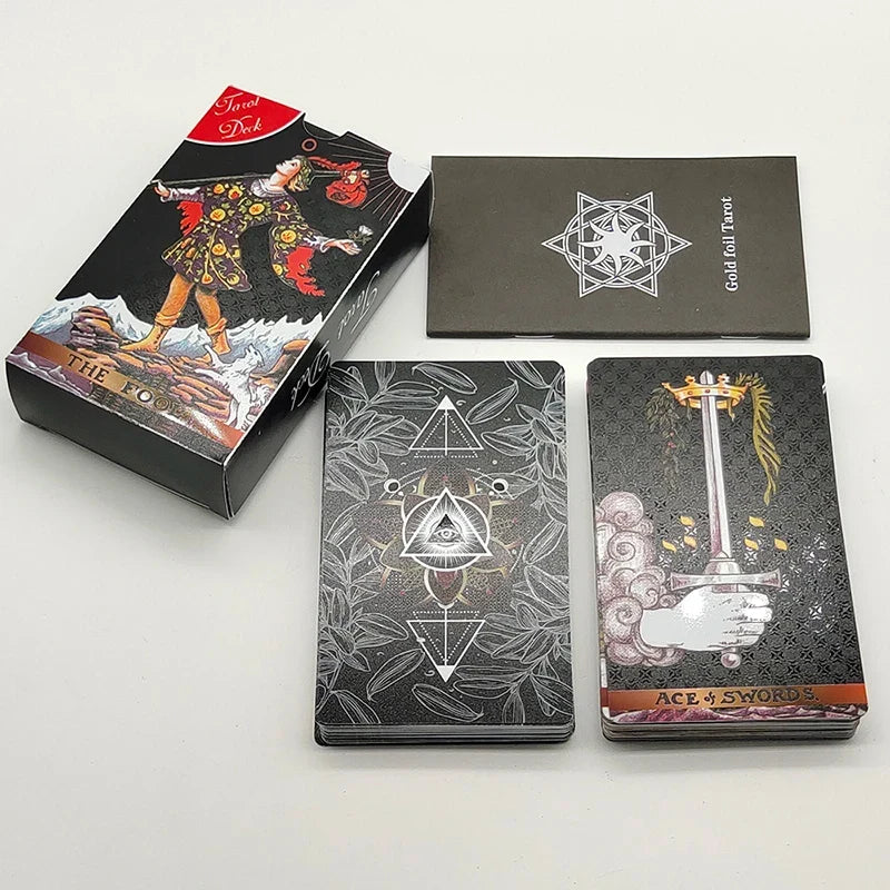 Without Gold Waterproof Plastic Tarot Cards With Manual PVC Board Game Astrologic Oracle Deck For Beginners