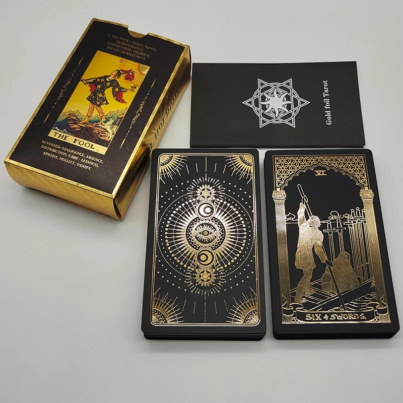 Cost Worthy Luxe Gold Foil Tarot Deck With Nice Plastic Package Board Game of Oracle Cards For Beginners