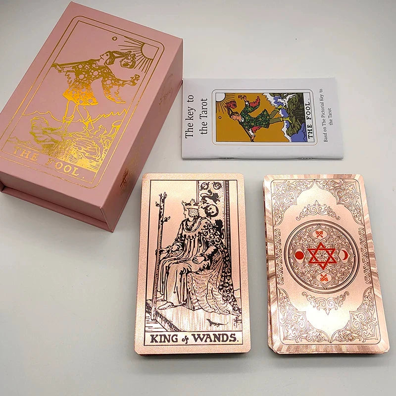 Fantastic 80 Pieces Silver foil Tarot Cards Waterproof PVC Quality With Flip Box As A Luxury Gift