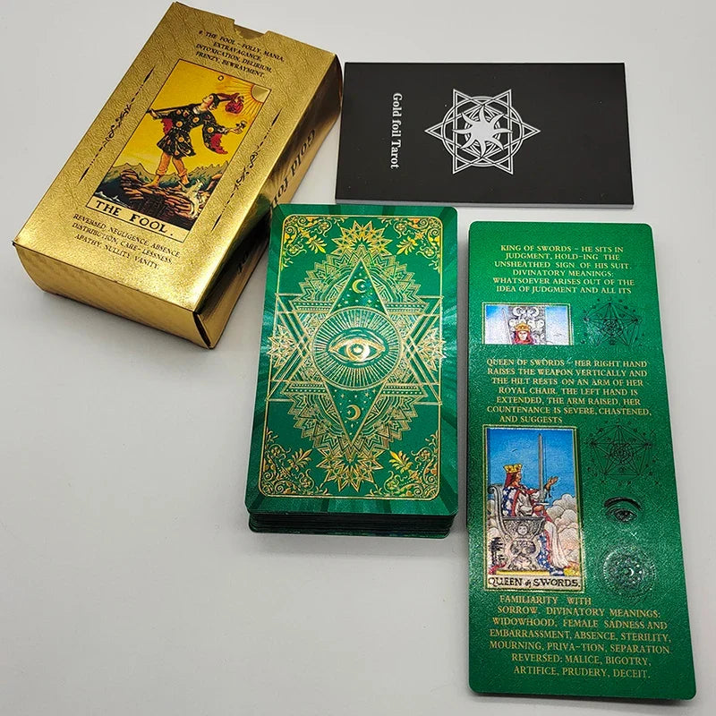 Cost Worthy Luxe Gold Foil Tarot Deck With Nice Plastic Package Board Game of Oracle Cards For Beginners