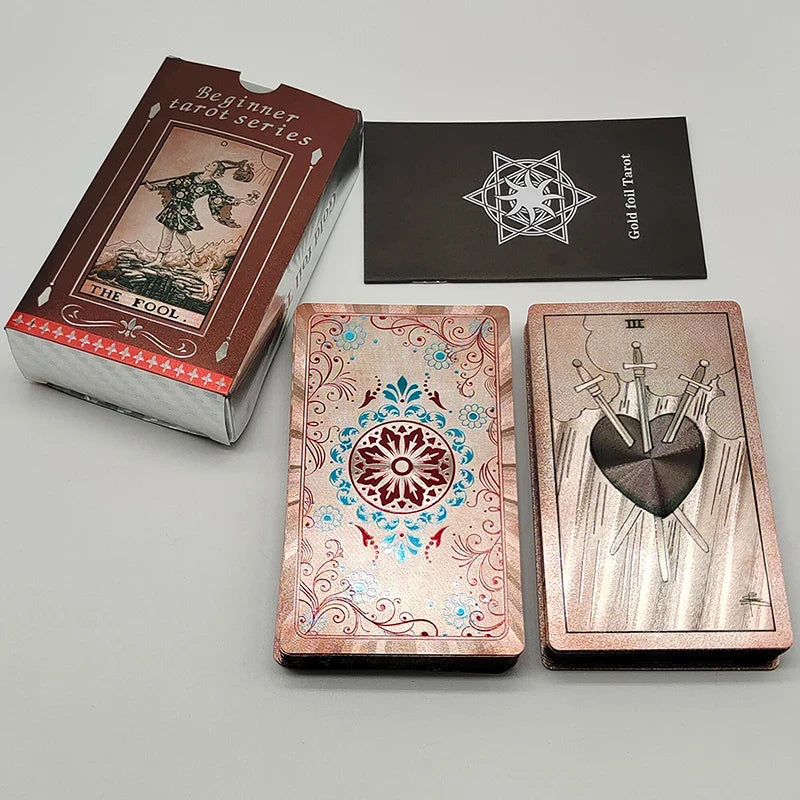 Classical Gold Foil Waterproof Tarot Cards With Megnet Box As Special Gift