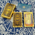 Terrific Gold Plastic Tarot Cards Marvellous Predictive Divination Board Games Waterproof Astrology Oracle Deck With Booklet