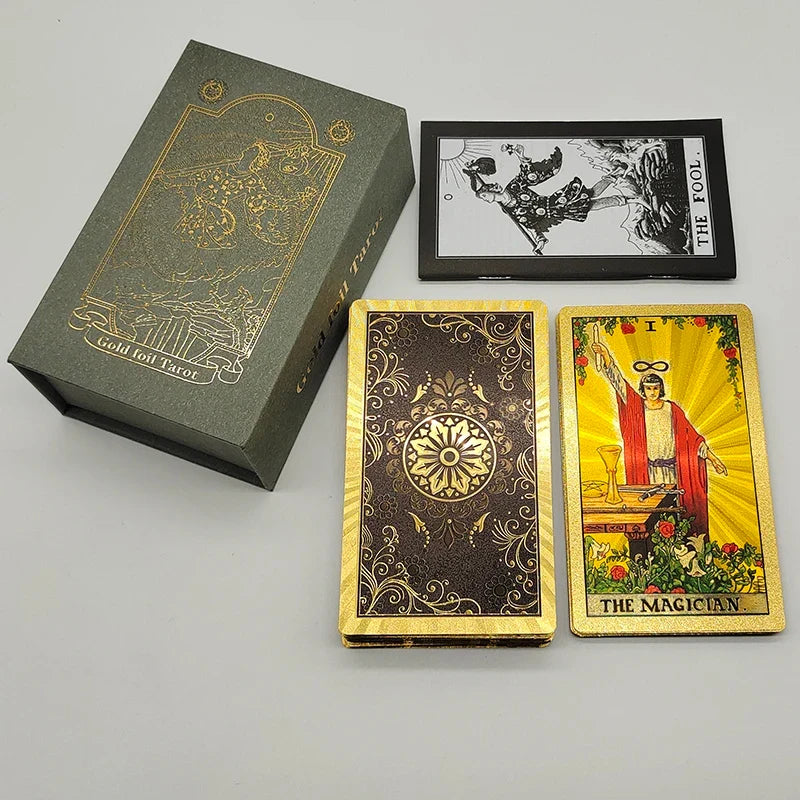 Fantastic 80 Pieces Silver foil Tarot Cards Waterproof PVC Quality With Flip Box As A Luxury Gift