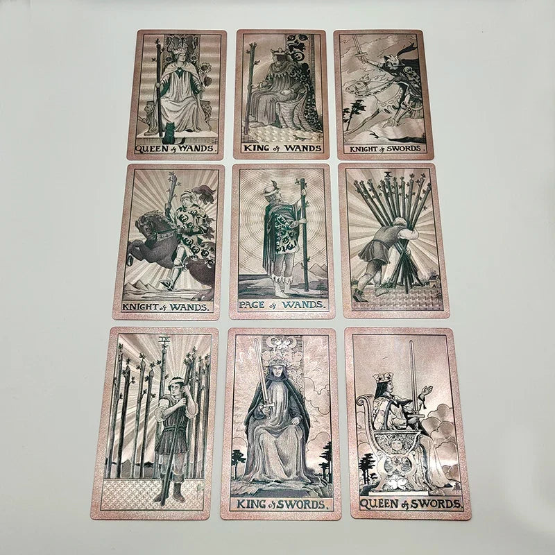 Fantastic 80 Pieces Silver foil Tarot Cards Waterproof PVC Quality With Flip Box As A Luxury Gift