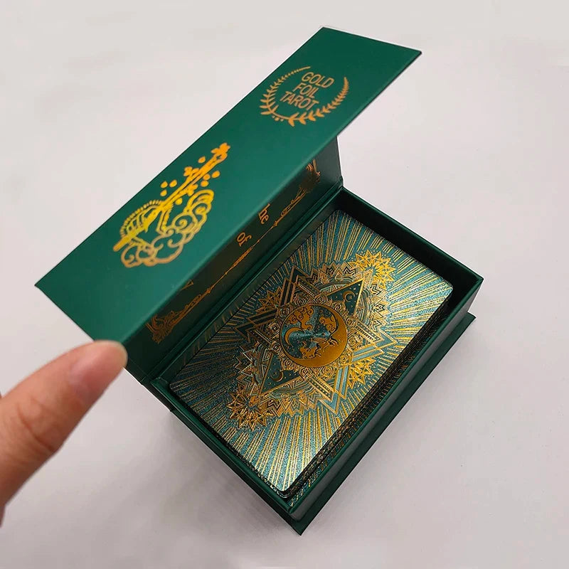 New Rider Waite Deck Gold Foil Tarot Cards Mysterious Board Game Terrific Divination Oracle With Exquisite Gift Box