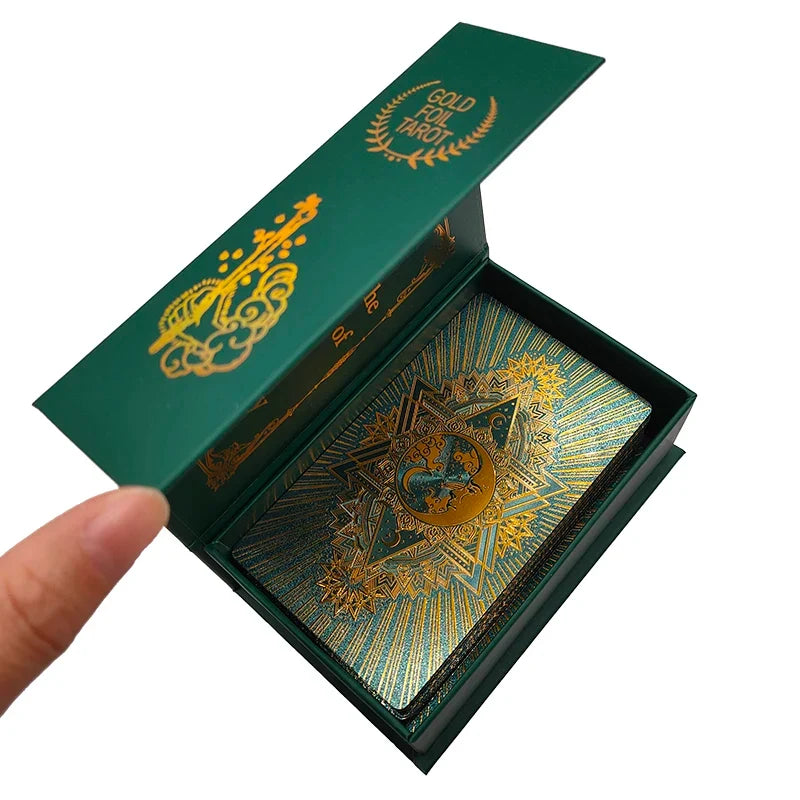 Divinative 12x7cm Gold Tarot Cards Standard Size for Beginners with Guide Book Classic Board Game