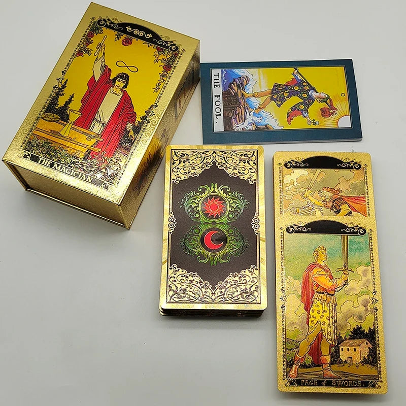 New Version Premium Quality Gold Foil Tarot Divination Oracle Cards With Colorful Illustrated Manual and Megnetic Box
