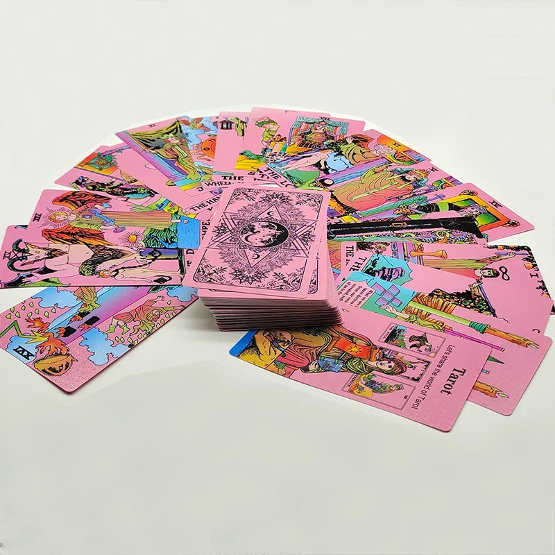 Without Gold Waterproof Plastic Tarot Cards With Manual PVC Board Game Astrologic Oracle Deck For Beginners