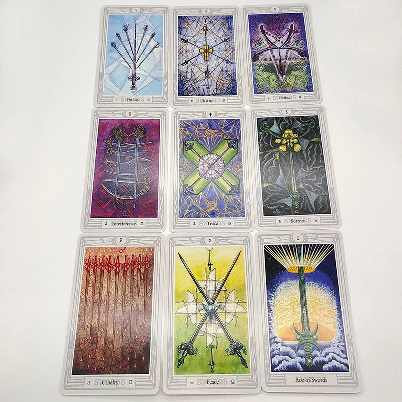 Luxury Aleister Crowley Large Version 80 Divination Oracle Cards The Great THOTH Tarot Deck