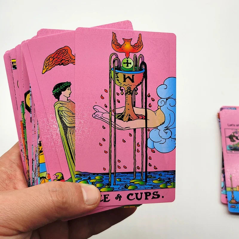 Without Gold Waterproof Plastic Tarot Cards With Manual PVC Board Game Astrologic Oracle Deck For Beginners