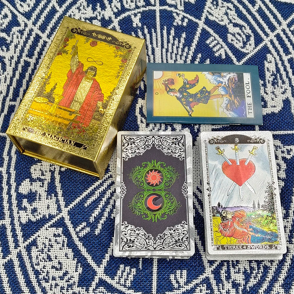 New Version Premium Quality Gold Foil Tarot Divination Oracle Cards With Colorful Illustrated Manual and Megnetic Box