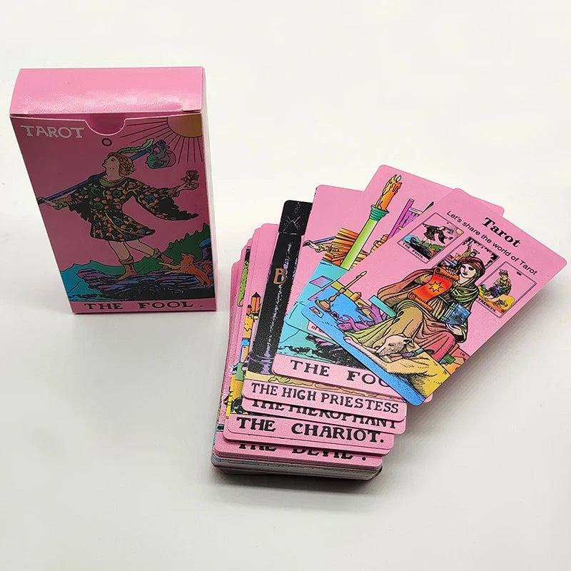 Without Gold Waterproof Plastic Tarot Cards With Manual PVC Board Game Astrologic Oracle Deck For Beginners